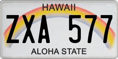 HI license plate ZXA577