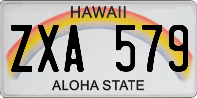 HI license plate ZXA579