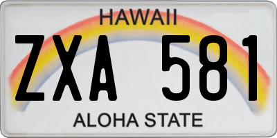 HI license plate ZXA581