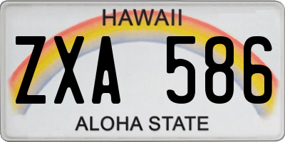 HI license plate ZXA586