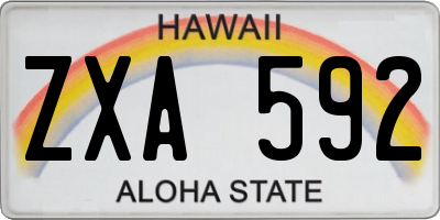 HI license plate ZXA592