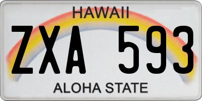 HI license plate ZXA593