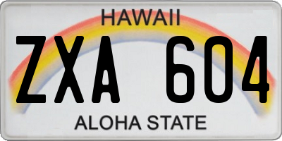 HI license plate ZXA604