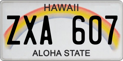 HI license plate ZXA607