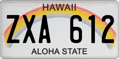 HI license plate ZXA612