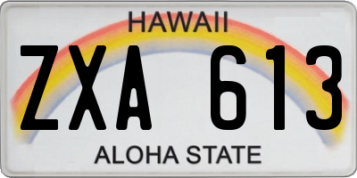 HI license plate ZXA613