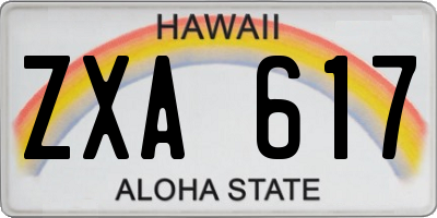HI license plate ZXA617