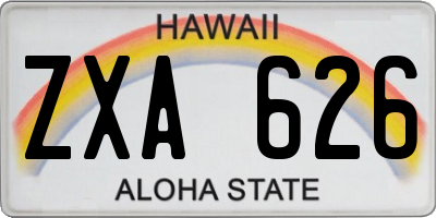 HI license plate ZXA626