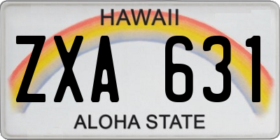 HI license plate ZXA631