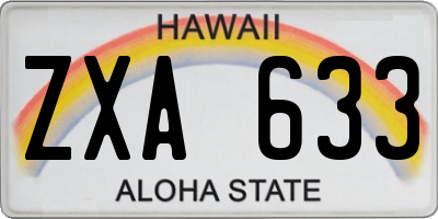 HI license plate ZXA633