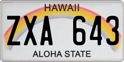 HI license plate ZXA643