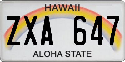 HI license plate ZXA647