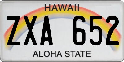 HI license plate ZXA652