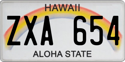 HI license plate ZXA654