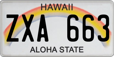 HI license plate ZXA663
