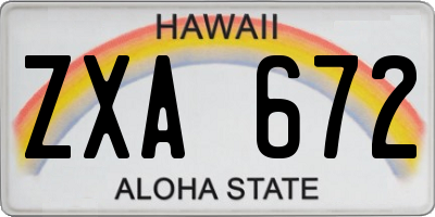 HI license plate ZXA672