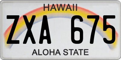 HI license plate ZXA675