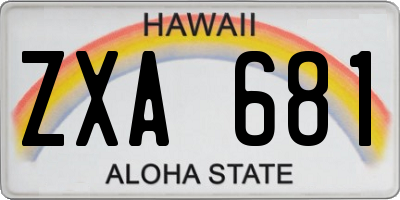 HI license plate ZXA681