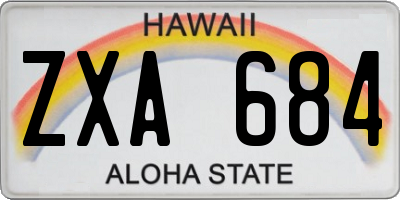 HI license plate ZXA684