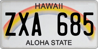 HI license plate ZXA685