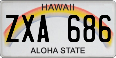 HI license plate ZXA686