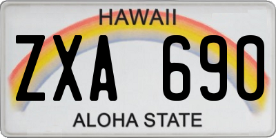 HI license plate ZXA690