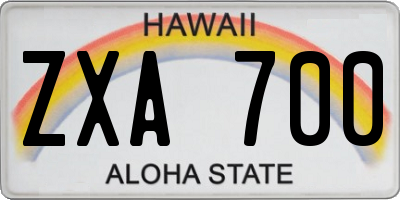 HI license plate ZXA700