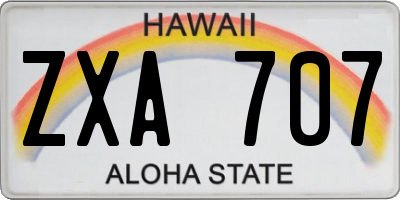 HI license plate ZXA707