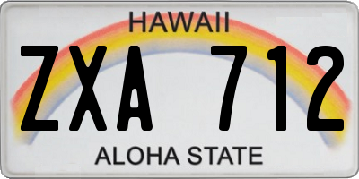 HI license plate ZXA712