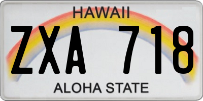 HI license plate ZXA718
