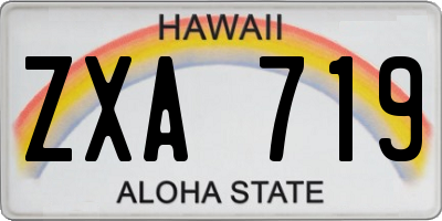 HI license plate ZXA719