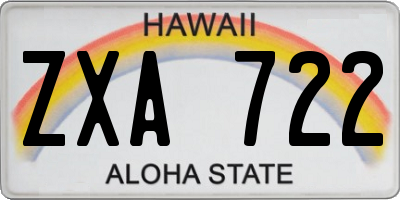 HI license plate ZXA722
