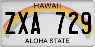HI license plate ZXA729