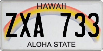 HI license plate ZXA733