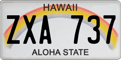 HI license plate ZXA737