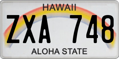 HI license plate ZXA748