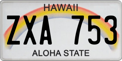 HI license plate ZXA753