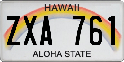 HI license plate ZXA761