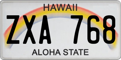 HI license plate ZXA768