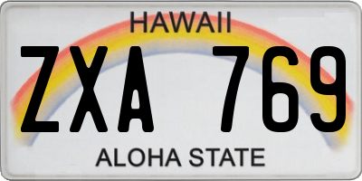 HI license plate ZXA769