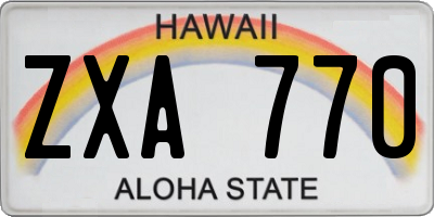 HI license plate ZXA770