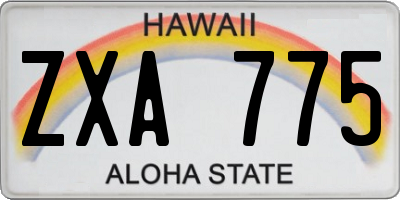 HI license plate ZXA775