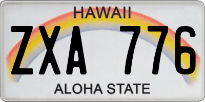 HI license plate ZXA776