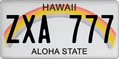 HI license plate ZXA777