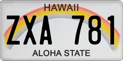 HI license plate ZXA781