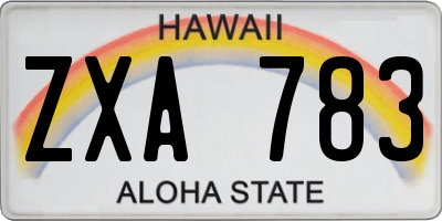 HI license plate ZXA783