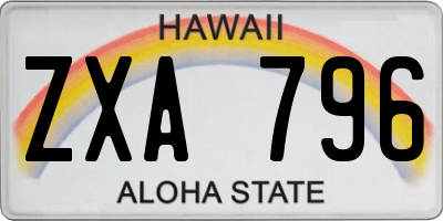 HI license plate ZXA796