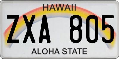 HI license plate ZXA805