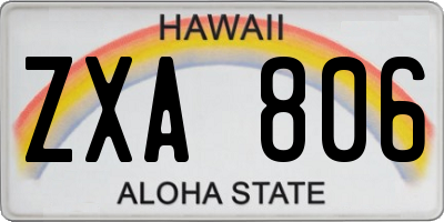 HI license plate ZXA806