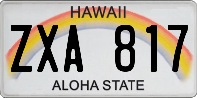 HI license plate ZXA817